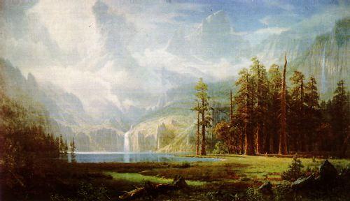 Albert Bierstadt Grandeur of the Rockies oil painting image